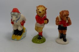 Beswick The Sporting Characters Collection Figures Last Lion of Defence, Sloping Off & Its A knock