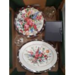 Three Ralph Lauren decorative plates 2 of which are 28cm in diameter and one oval plate 35cm max