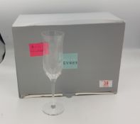 Boxed Serves for De Lamerie Fine Bone China heavy Undecorated Glass Crystal Champagne Flutes
