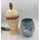 Thomas Forester Phoenix Ware vase (a/f) together with a Crown Ducal Charlotte Rhead table lamp (2).