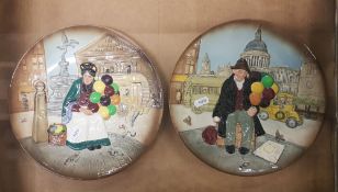 Two Royal Doulton wall plates, The Balloon Seller and the Balloon Man, both factory 2nds (2).
