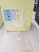 Boxed Serves for De Lamerie Fine Bone China heavy Undecorated Glass Crystal Sherry Glasses(6)