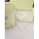 Boxed Serves for De Lamerie Fine Bone China heavy Undecorated Glass Crystal Martini Glasses(3)