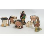 A mixed collection of items including Royal Doulton Figure A Good Catch HN2258, Small Character