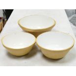 Three Large Ceramics Mixing Bowls, largest diameter 35.5cm(3)
