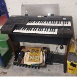Yamaha Electone EL-7 electric organ, 98,5cm in width, together with a collection of sheet music