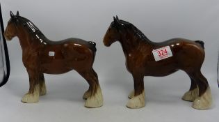 Beswick 818 Shire Horses x 2