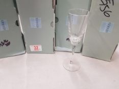 Boxed Serves for De Lamerie Fine Bone China heavy Undecorated Glass Crystal Sherry Glasses(4)