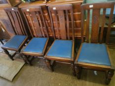 Set of four early 20th century oak dining chairs (4).