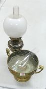 Brass Oil Lamp & large Centerpiece Fruit Bowl(2)