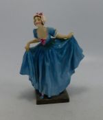 Royal Doulton figure Delight HN1773 in rare blue colourway, repaired extensively