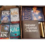 A Collection of books to include Stephen King novels along with Times Comprehensive Atlas of The