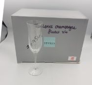 Boxed Serves for De Lamerie Fine Bone China heavy Undecorated Glass Crystal Champagne Flutes