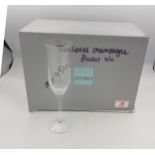 Boxed Serves for De Lamerie Fine Bone China heavy Undecorated Glass Crystal Champagne Flutes