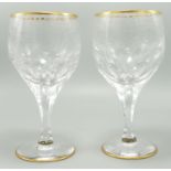 De Lamerie Fine Bone China Gilt Decorated Glass / Crystal White Wine Glasses, height 16.5cm(2)