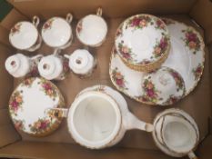 Royal Albert Old Country Roses pattern 21 piece tea set (factory seconds).