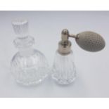 A Waterford crystal perfume bottle together with a Waterford crystal atomiser (2).