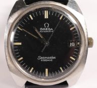 Omega Seamaster Cosmic automatic gentleman's date wristwatch, stainless steel case with black dial