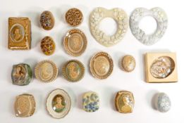 A collection of Wade boxes & dishes, some with cameo images. These items were removed from the
