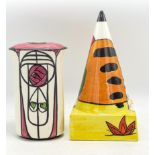Two Lorna Bailey pieces - Wild West square based sugar sifter 16cm high, mark on base 'JM', plus