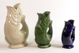 Wade graduated Gluggle jugs, tallest height 26.5cm. These items were removed from the archives of
