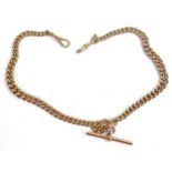 Victorian 9ct rose gold double albert chain,every link hallmarked, 52.8g.