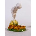 Royal Doulton figurine Girl among Lilies HN604B - Hairline crack to base and base rim. Slight