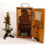 A microscope by Ernst Leitz, Wetza, No.197682, together with case & accessories.