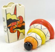 Two Lorna Bailey pieces - Mirage fluted vase 16cm high no marks, plus a 'Mexicana' wall pocket.