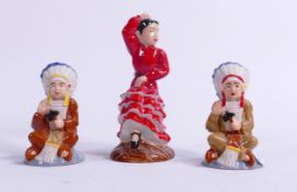 Wade World of Children figures including The Indian Boy (two colourways) & The Spanish Girl (