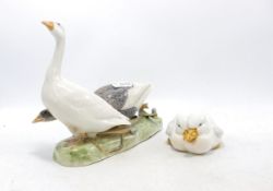 Royal Copenhagen model of a pair of Geese 609, L.18cm and pair of ducklings 516. (2)