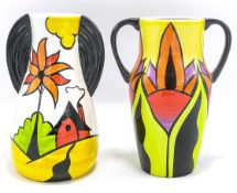 Two Lorna Bailey vases - Blossom vase marked on base "A", 15cm high, plus a Solitaire vase 16cm