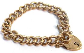 9ct rose gold hollow albert style bracelet, 14.4g.