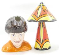 Lorna Bailey bust - limited edition 2/100 plus "Kiro" Mushroom sugar shaker, mark on bottom 'MK'. (