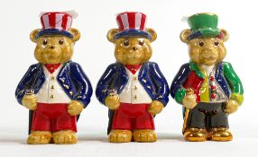 Wade painted Little Uncle Sam & similar novelty bear figures, height 8cm. These items were removed