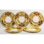 De Lamerie Fine Bone China marbled Burgundy Majestic patterned plates, specially made high end