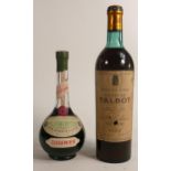 1934 Bottle Chateau Talbot Grande Cru Classe St Julian together with vintage Creme De Menthe