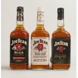 Jim Beam Kentucky Straight & Jim Beam Sour Mash & Sour Black Vintage Bourbons all 1ltr(3)