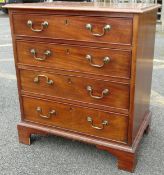 19th century Georgian style chest of drawers of small proportions, height 91cm, width 66cm and depth