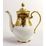 De Lamerie Fine Bone China marbled Burgundy Majestic patterned coffee pot, specially made high end