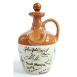 Wade Stoneware Flagon signed by staff & artists of factory, height 20cm. These items were removed