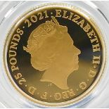2021 £200 1/4 ounce / 7.8g gold coin, limited edition 214/950. Box & certificate.