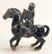 Wade prototype figure of Knight on Horseback with silvered highlights, height 22cm. This was removed