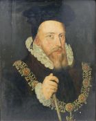 Oil painting. William Cecil, 1st Lord Burghley. 64 x 53 cm.