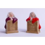 Wade The Judge figures, one marked Property of Wade, height 8cm. These were removed from the