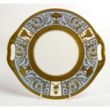 De Lamerie Fine Bone China heavily gilded Imperial Pattern handled sandwich plate, specially made