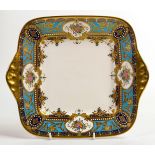 De Lamerie Fine Bone China Floral Majestic patterned handled sandwich plate , specially made high