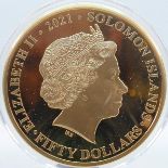 2021 Solomon Islands 5 ounce 22ct gold coin - QEII Platinum Jubilee. Limited edition 03/10. In