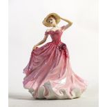 Royal Doulton lady figure of lady holding hat with rose dress with prototype not for resale