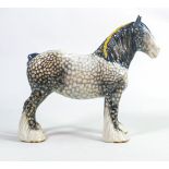 Beswick Rocking horse grey shire 818, lovely early version with blue shading and holes in feet,